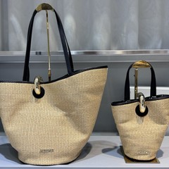Jacquemus 新ラフィア大容量バケットバッグファッションショルダーメッセンジャーバッグロックトートハンドバッグ
