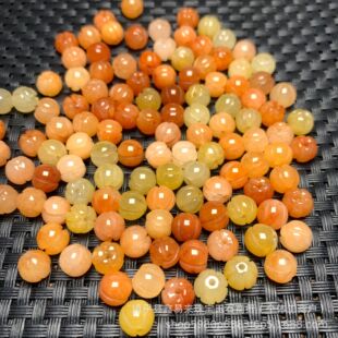 Natural golden silk jade 8mm pumpkin beads loose beads wholesale diy bracelet bracelet pumpkin round beads jade accessories direct sales