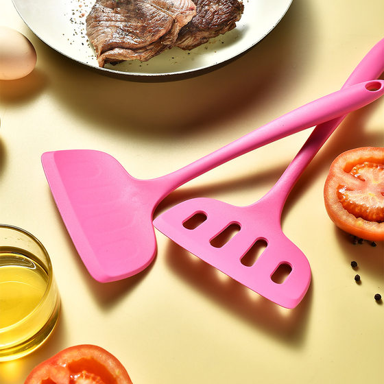 Cross-border Silicone Spade Spoon 6-piece Household Non-stick Pan Widened Spade Spilled Shovel Kitchen Cooking Silicone Kitchenware suit