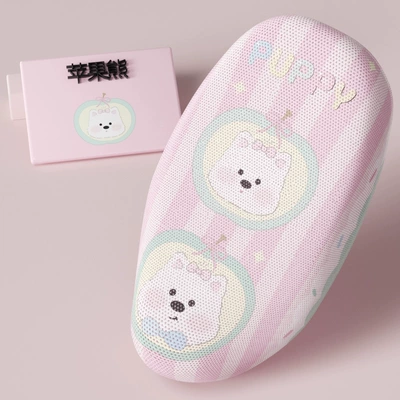 Emma Yadi Electric Car Seat Cover Sun Protection Non-Waterproof Platform Bell Battery Car Mesh Seat Cushion Cover Can Be Customized with Patterns (Electric car cushion) - apple-bear-m-size