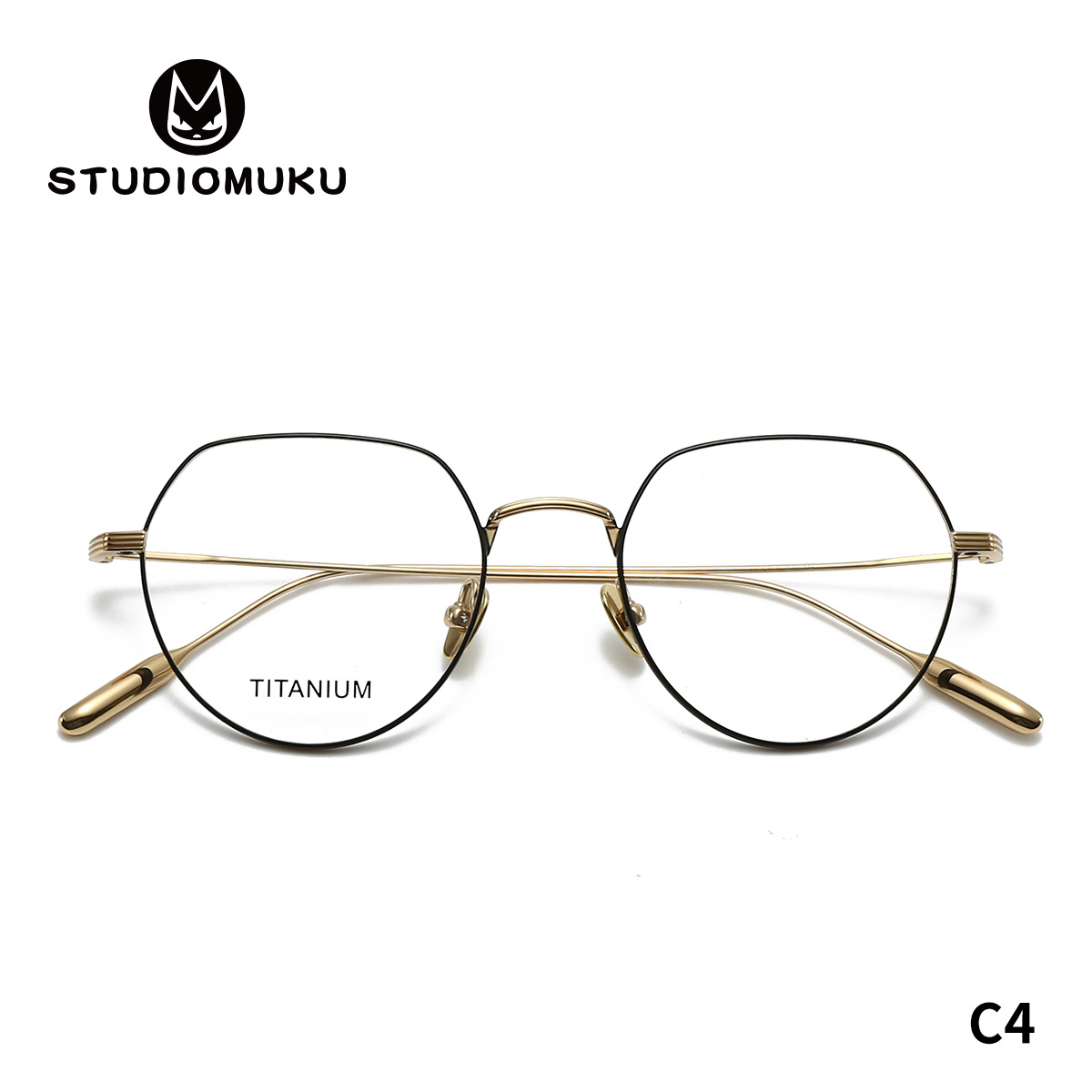 STUDIOMUKU gafas de madera superligera y cómoda poligonal marco de gafas de mujer temperamento abierto cuelga marco de gafas de hombre