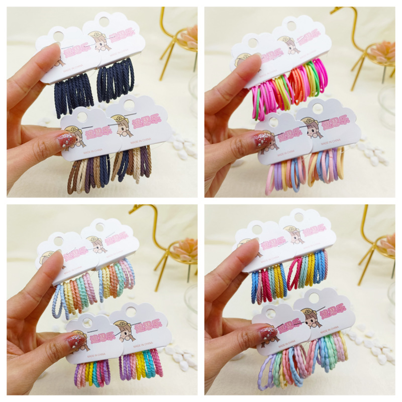 韓版小黑皮筋兒童不傷發耐用小清新頭繩高彈力扎頭超萌橡皮筋頭飾