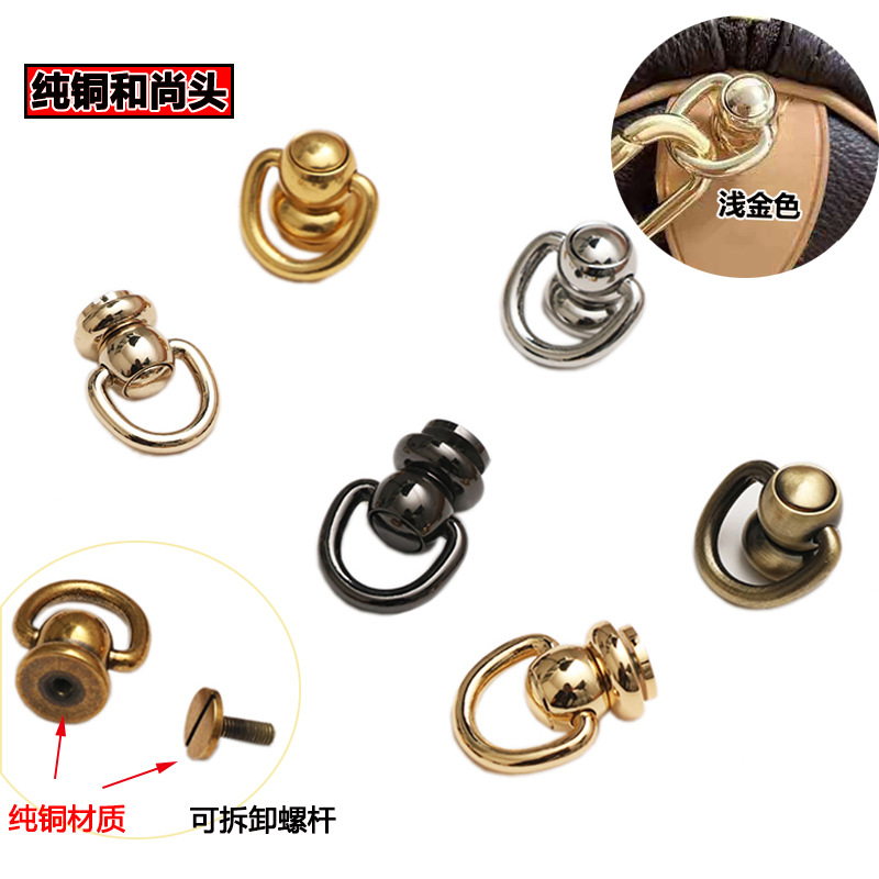 Pure Copper Monk Head Accessories DIY Handmade Side Hanging Buckle Rotating Monk Head Lipstick Bag Modification Buckle 360-Degree Rotatable