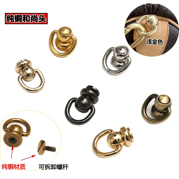 Pure Copper Monk Head Accessories DIY Handmade Side Hanging Buckle Rotating Monk Head Lipstick Bag Modification Buckle 360-Degree Rotatable