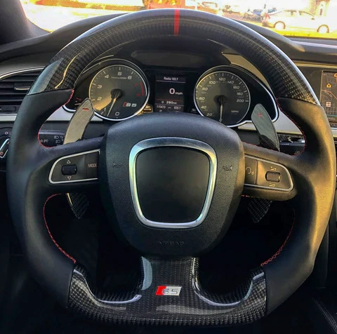 Прямые продажи с завода, подходят для модификации 08-12 Audi S5 S6 B7 B8, спортивный карбоновый рулевой обод