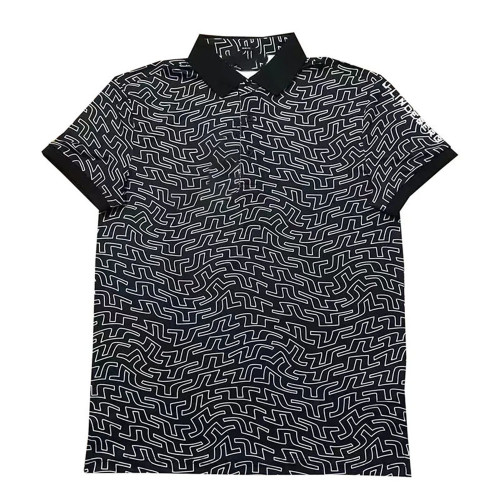 JL INDEBERG New Summer Men's Golf Printed Sport Polo Shirt T-shirt Ping Pong Tennis Wear Quick-drying