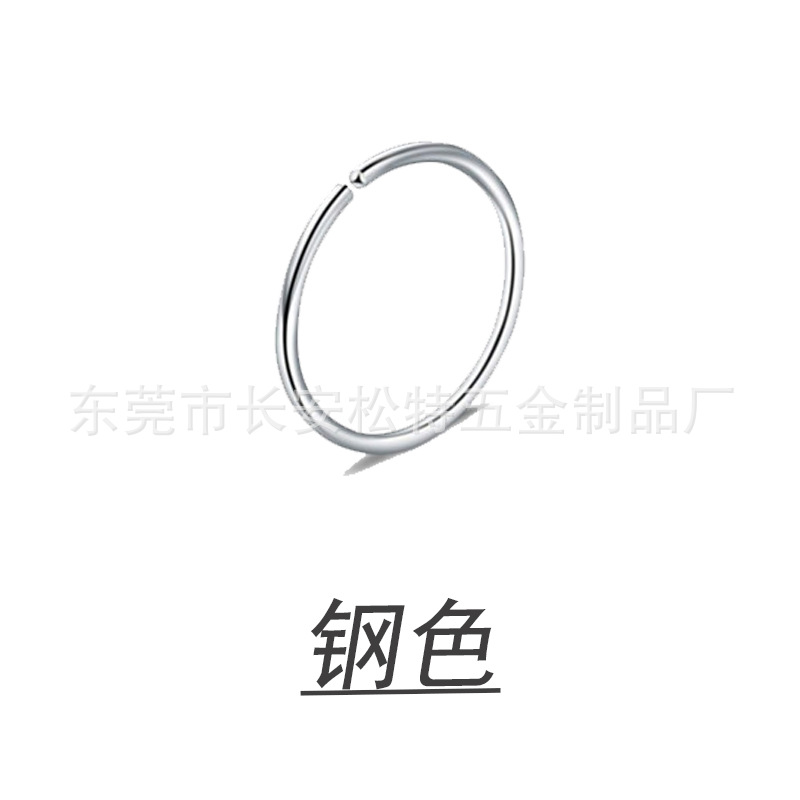 Anillo de nariz falsa de círculo sin agujeros transfronterizos europeo y americano joyería de perforación del cuerpo anillo de Nariz de acero inoxidable anillo de labio