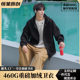 Heavy 460G hooded zipper solid color sweater men's and women's oversize loose fleece-lined cardigan couples jacket wholesale