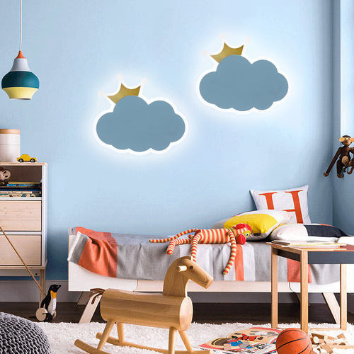 Colorful Creative Nordic Cloud Decor Wall Lamp Children's Room Lighting Bedroom Bedside Wall Lamp Girl Princess Room Lamp