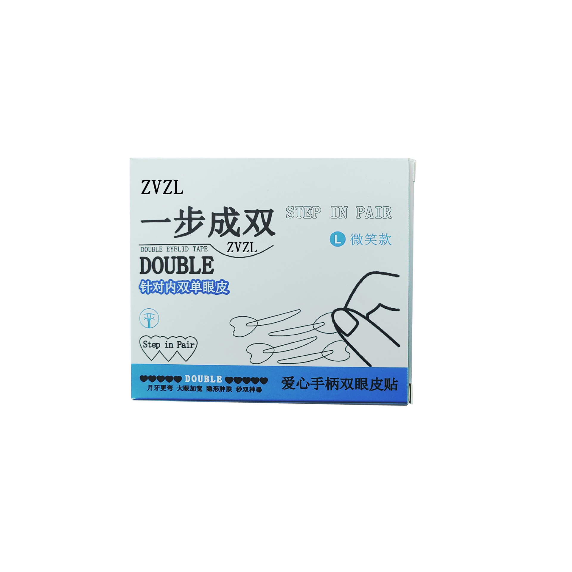 ZVZL en un solo paso, posicionamiento doble, parche de párpado doble, invisible, natural y sin costuras, peinado duradero, mango de amor, hermoso parche de ojo