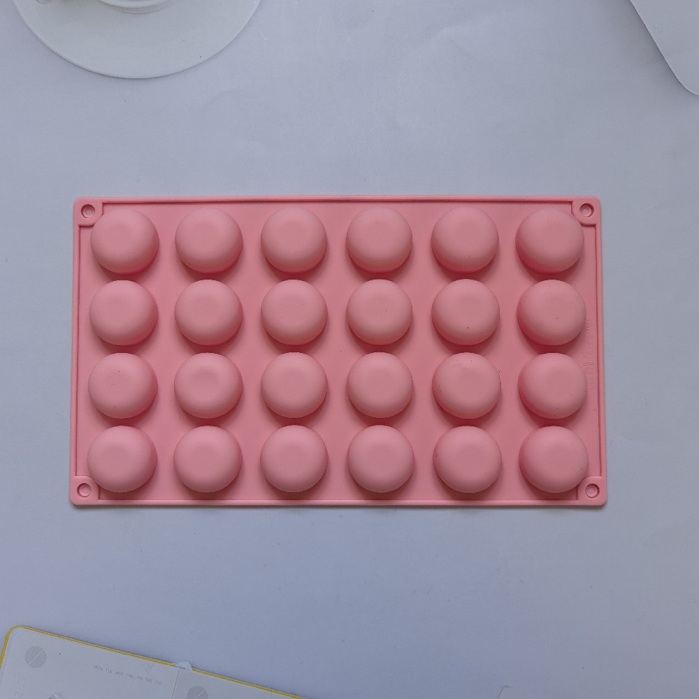24 con un fondo plano semicircular 136 chocolate molde de silicona pudín molde de postre jabón utensilios