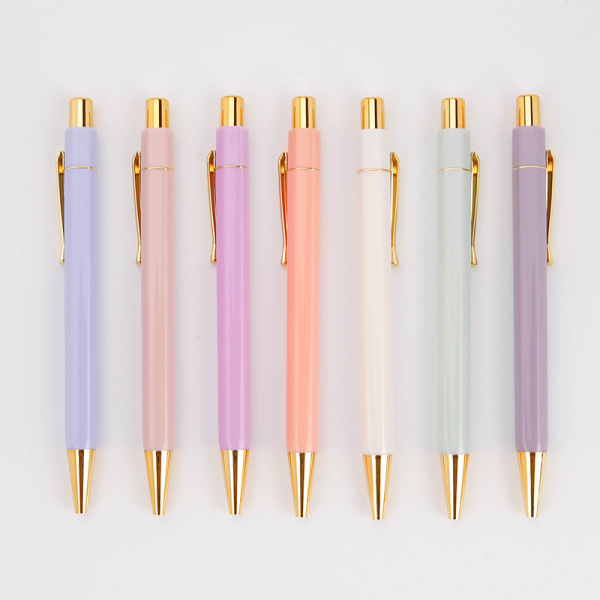 Hexagonal golden ballpoint pen