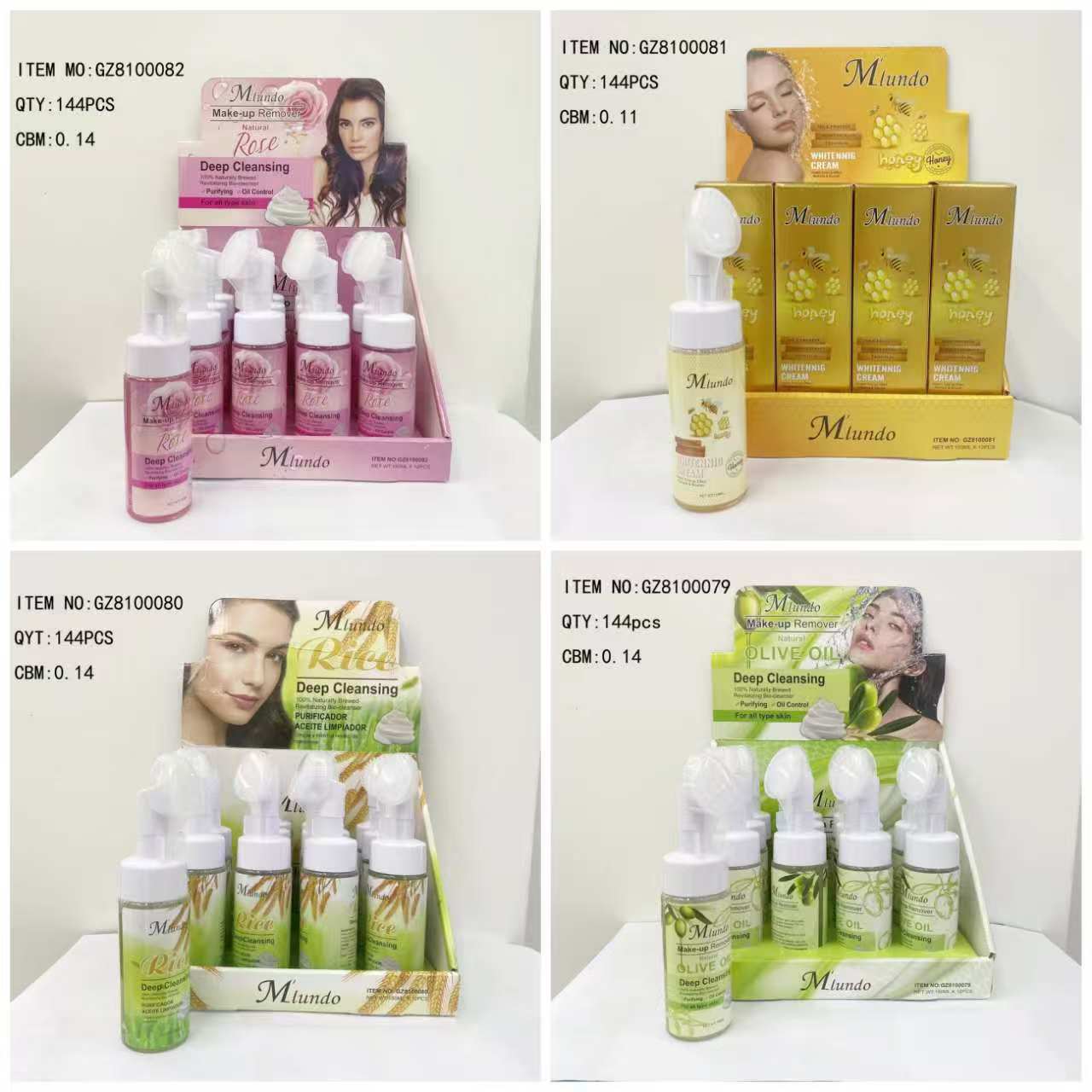 MLUNDO suave cepillo de la cabeza removedor de maquillaje de espuma mousse removedor de maquillaje Limpieza de silicona cepillo de cabeza de una sola pieza de generación de cabello limpiador facial