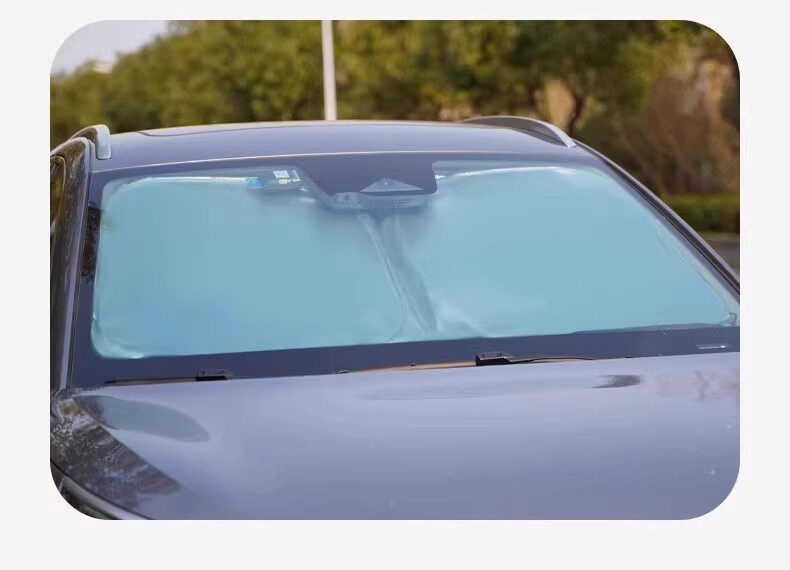 Car sunshade for the front windshield, sun protection, heat insulation, sunshade umbrella, full car blackout curtain, titanium silver new model