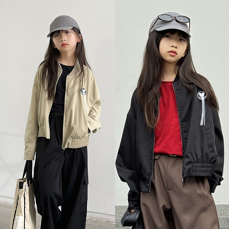 Doudin's Adventure Korean Style Spring and Autumn Embroidered Children's Clothing Boys Girls Children's Baseball Bomber Jackets Trendy Brand