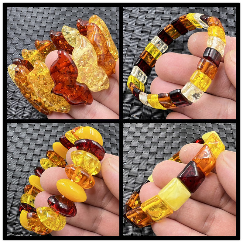 Jewelry Bracelet Artificial Amber Beeswax Bracelet Multi-orb Unlined Card Bracelet Huapo Butterfly Bracelet Square Bracelet