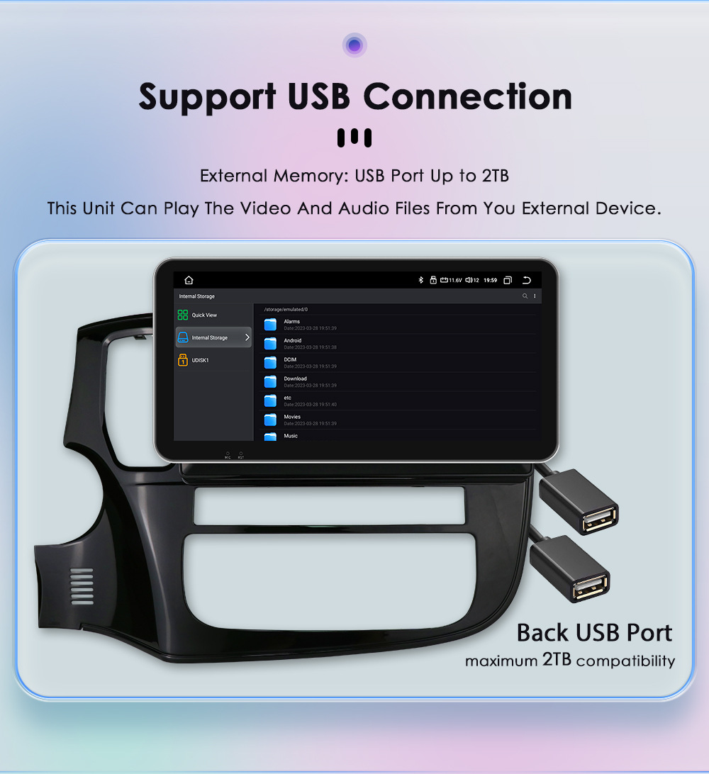 10.33inch Suitable for 12-18 Mitsubishi Outlander 3Rd Generation Car Central Control Navigation Bluetooth Wireless Carplay
