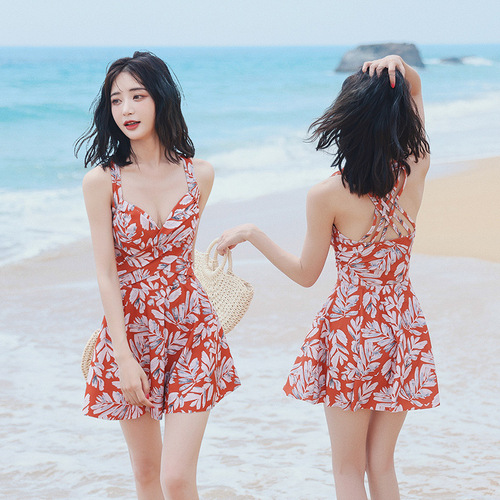 Direct Manufacturer Sale, One-Time Shipping Women's Hot Spring Swimsuit  New Conservative Slimming Belly Covering Jingel 21101