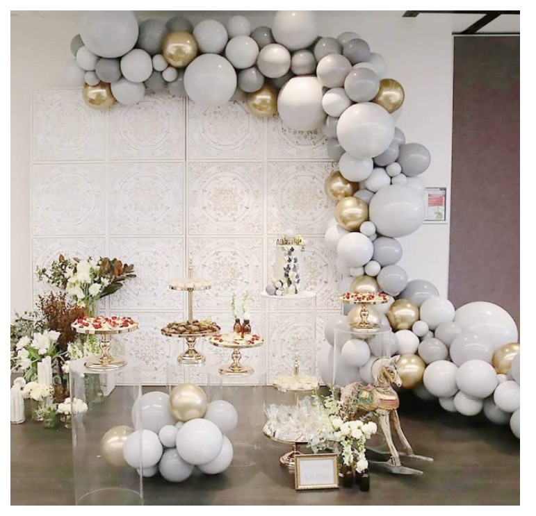 Brand matte white metal golden children's balloon for bride