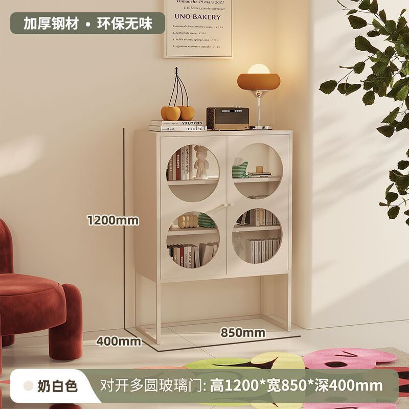 铁艺餐边柜铁艺收纳柜多巴胺铁皮柜客厅展示柜酒柜茶手办柜斗柜|undefined