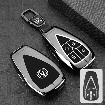 2025 Changan Eado Plus Key Cover New Third Generation Eado Special Noble Flagship Version Car Buckle Case (Static Rod/Key Bag) - 20-24-models-of-eado-special-gun-black-metal-buckle