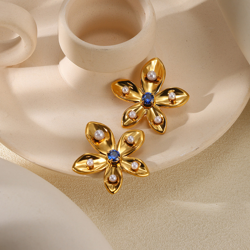 5g Weight 0.03µm-0.05µm Gold Plating Thickness PVD Coated Gold Plating Process 304 Stainless Steel Ear Needle Material Real Gold Plated Plating Material Zircon Inlay Material Dangling Earrings Classification 1 Pair Quantity Holiday, Daily Occasion 304 Stainless Steel Material Flower, Shell Pattern Women's Gender Vacation, Simple Style Style Waterproof Non Tarnish, Inlay Craft PVD Coated Real Gold Plated Flower Shell 304 Stainless Steel Vacation Simple Style Waterproof Non Tarnish Dangling Earrings 9