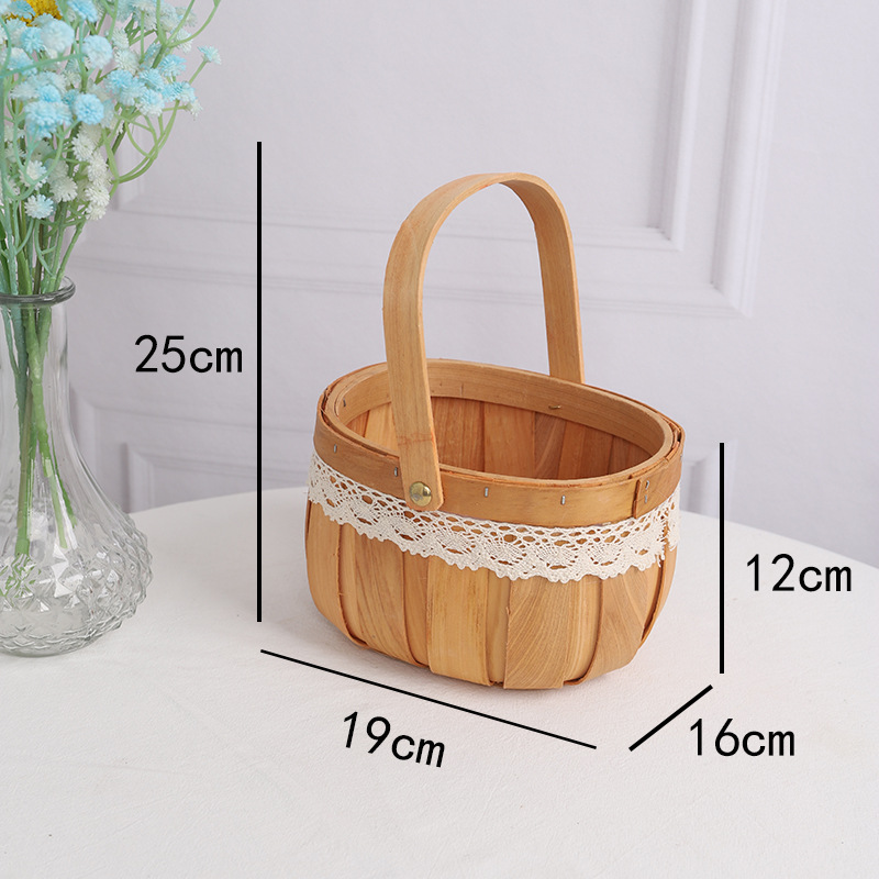 【우드칩】둥근 바구니, 자세히 보기