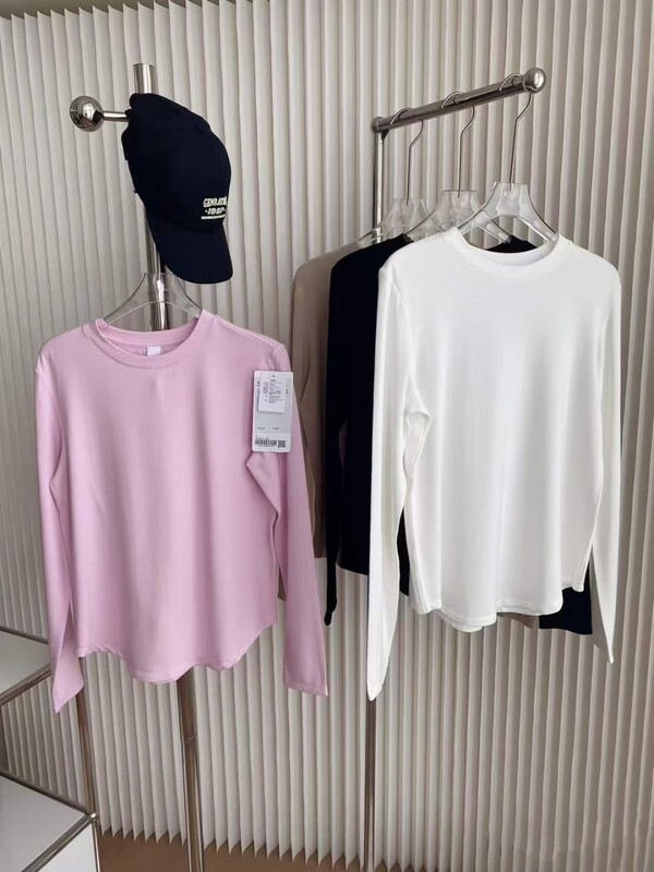 Lulu-style Love Modal Cotton Long Sleeve Base Shirt, Autumn Thin Fleece, Soft and Comfortable Jelly T-shirt
