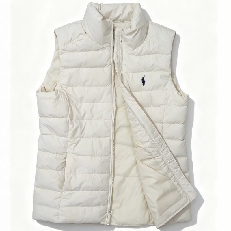 High-quality, scan-code-enabled, classic small horse embroidered vest, stand-up collar, lightweight down-filled cotton jacket, women's style High-quality, scan-code-enabled, classic small horse embroidered vest, stand-up collar, lightweight down-filled cotton jacket, women's style