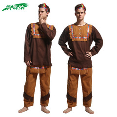 成人男印第安服裝萬聖節cosplay 演出服化妝舞會角色扮演土著衣服