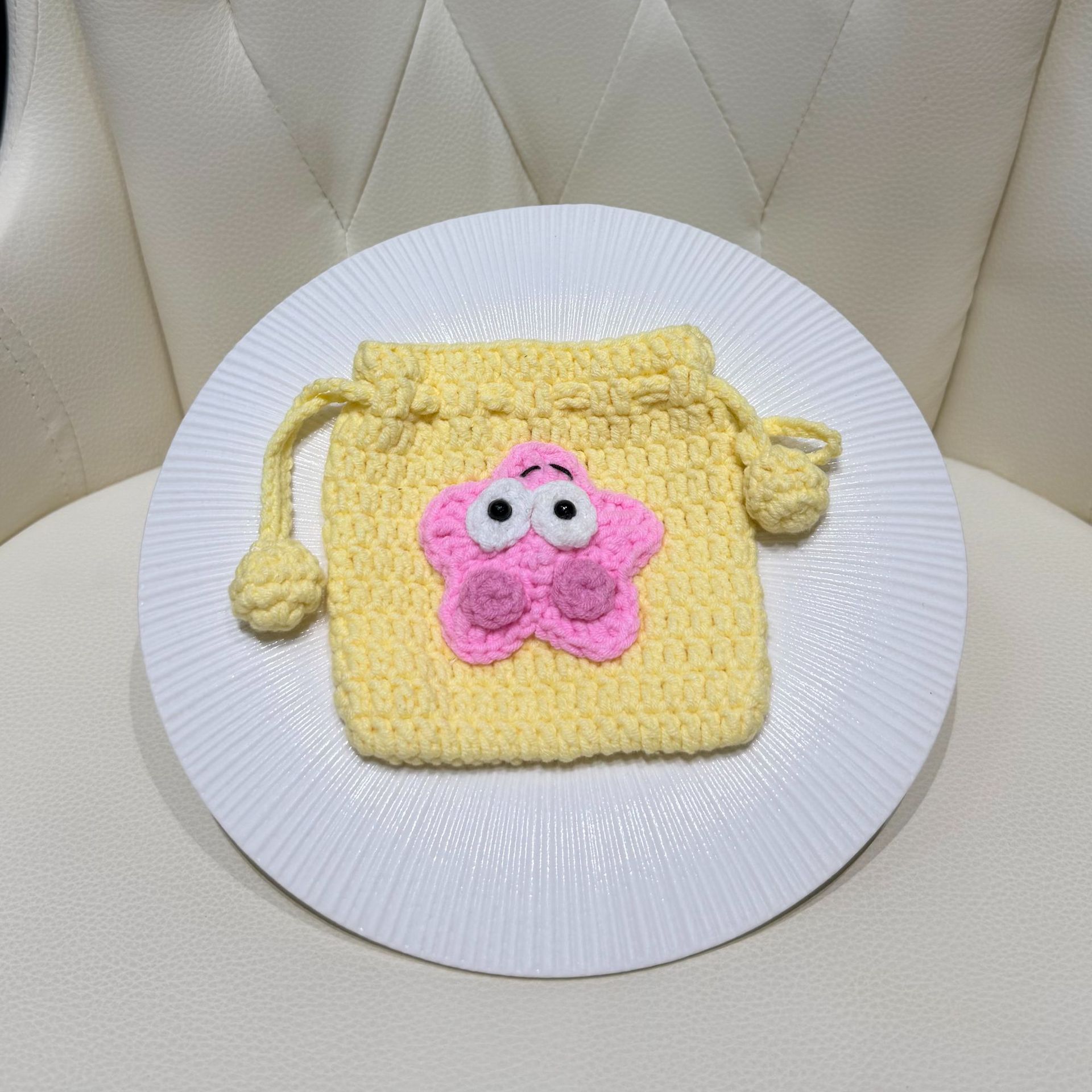 Mini Monedero de Cordón Tejido de Algodón para Uso Diario