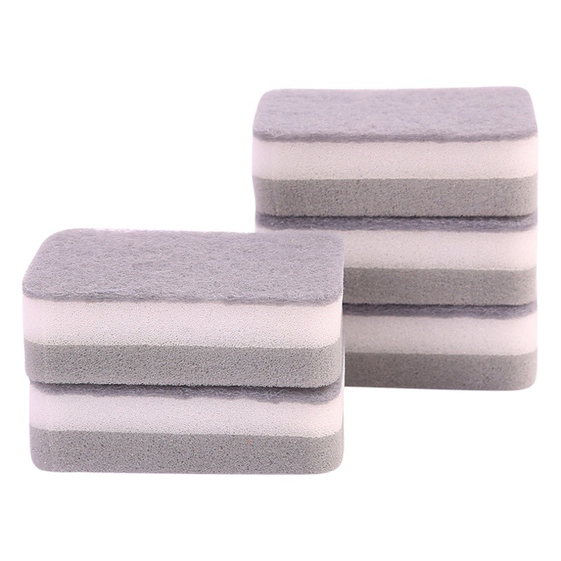 De tres capas redondeado estropajo esponja fábrica en stock cocina limpieza estropajo esponja cocina suministros