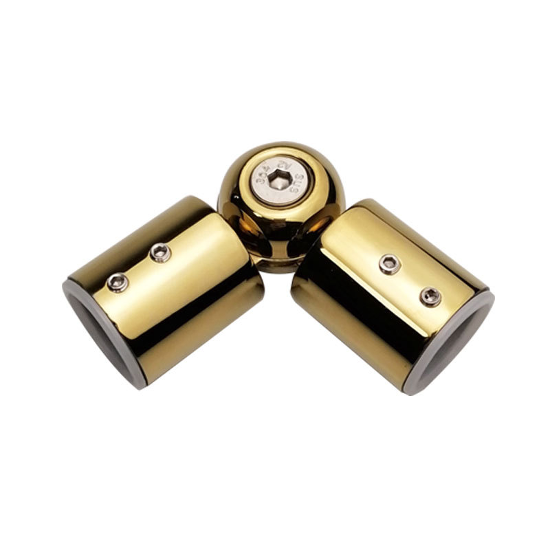 Conexión de tubo redondo 25 de acero inoxidable al por mayor, accesorios de palanca de puerta de vidrio de baño, junta universal de ducha