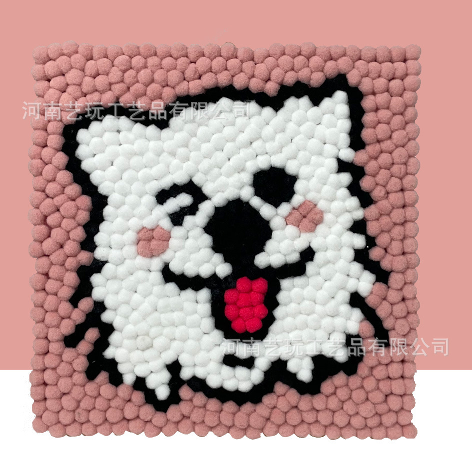 MQH20-041 / 20*20cm（实木内框+画布+毛球材料包）