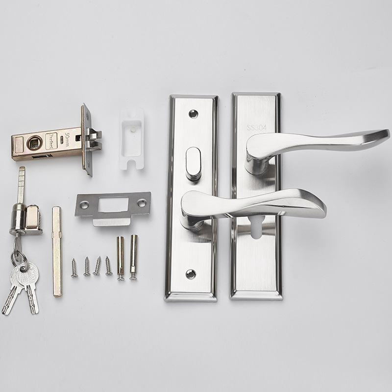 Cerradura de la puerta del inodoro baño universal interior de acero inoxidable manija de la puerta lengüeta única cerradura de la puerta del hogar