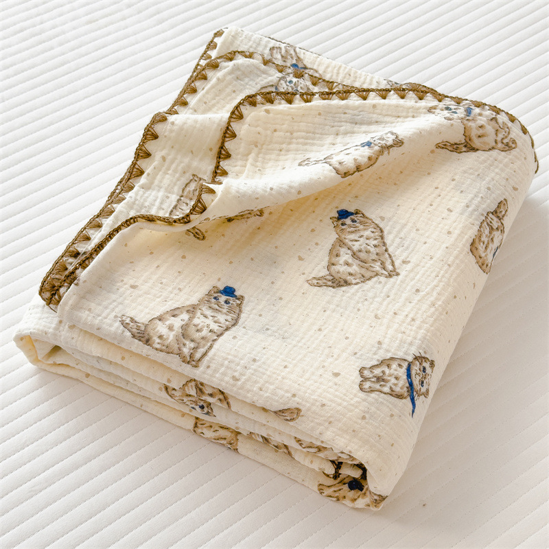 Clase A, capa de gasa de doble capa para madres y bebés, colcha de toalla, colcha de algodón, colcha de aire acondicionado para niños, manta de siesta para bebés
