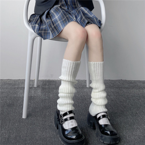 Solid color knitted socks, wool socks, pile socks, JK Japanese socks, calf socks, mid-calf socks, lolita stockings