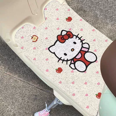 Avtomobil döşəmə paspasları — Foot Pads, Can Be Freely Cut - apple-beckons-kt-cat-3050cm-silk-circle-foot-mat