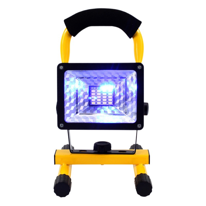 Luz de inundación móvil portátil al aire libre 30W reflector de carga iluminación de emergencia rojo y azul luz de advertencia señal de socorro
