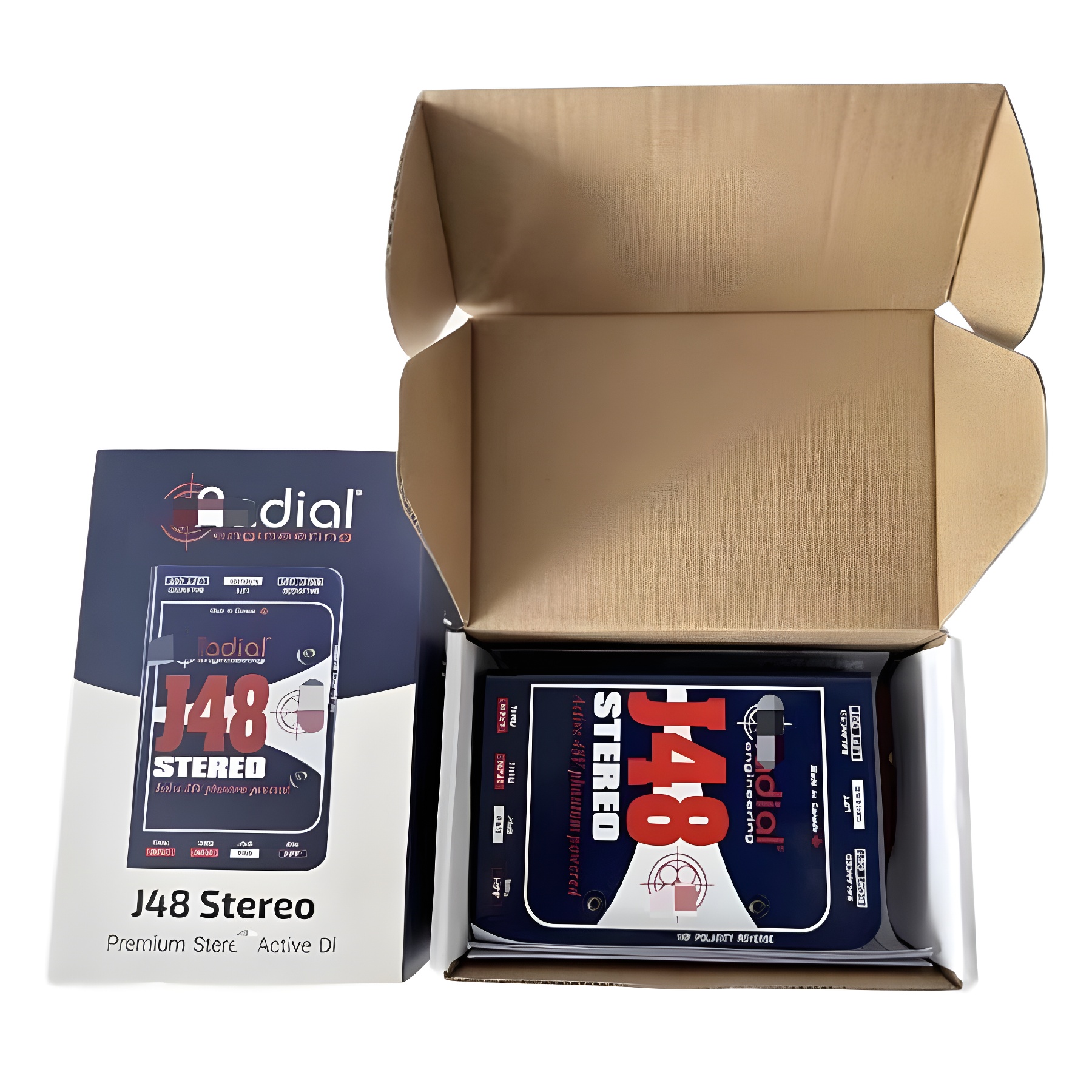 J48 DI BOX STEREO 듀얼 채널 록 기타 일렉트릭베이스 박스 피아노 키보드 전자 음향 악기 전용 국경