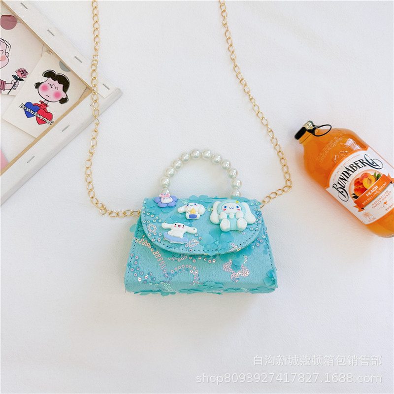 Bolsos infantiles, bolsos de moda princesa de perlas, bolsos de cambio de chicas lindas, bolsos de hombro de encaje