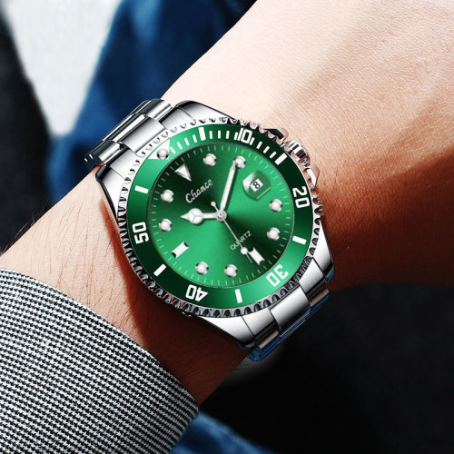 Green Water Monster Water Ghost Calendar Fashion Luminous Watch Men's Live Business Steel Belt Fully Automatic Non-Mechanical Men's Quartz Watch