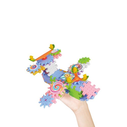 Cross-border toy children's versatile building block track electric gear boys and girls interlocking puzzle educational toy wholesale