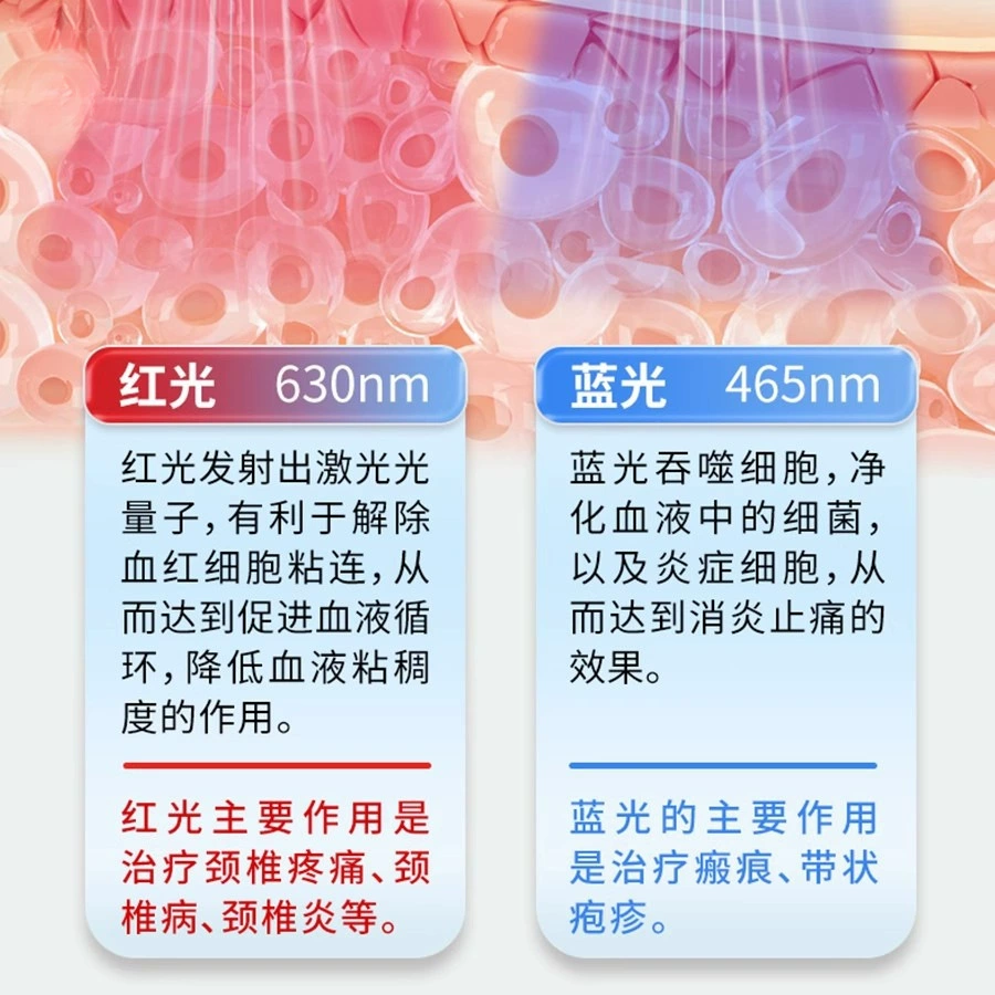 九头鸟 Red and blue light therapy instrument, neck, shoulder and cervical spine physiotherapy instrument, household portable physiotherapy instrument, medical red and blue light