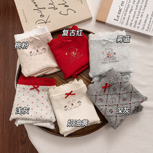 10A抑菌纯棉内裤女生加长纯棉裆少女甜美可爱印花中腰包臀三角裤