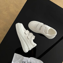 牛皮版~真皮厚底增高6CM魔术贴松糕小白鞋女透气百搭休闲运动板鞋