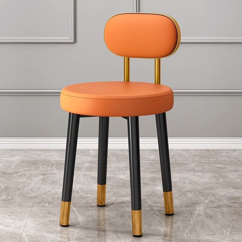Casa ligera de lujo red alta sensación taburete redondo moderno simple manicuría silla de vestir respaldo de la chica dormitorio maquillaje de cama
