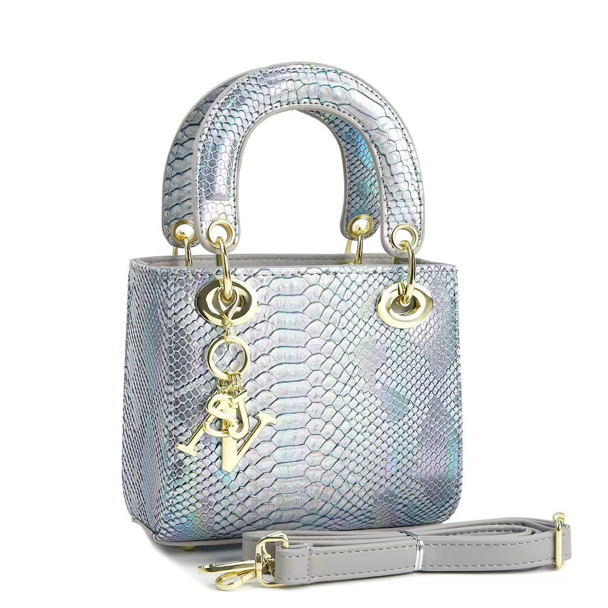 Brillante cocodrilo estampado bolsos casuales bolsos cuadrados retro exquisitos versátiles bolsos de hombro mochilas transfronterizos