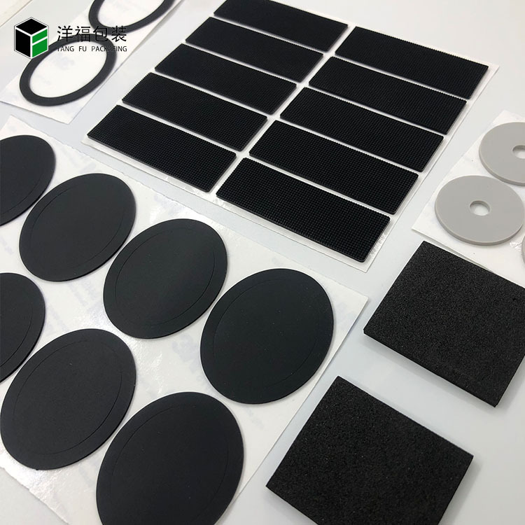 圆形硅胶垫背胶模切异型硅胶垫片自粘透明硅胶垫圈黑色硅胶脚垫圈