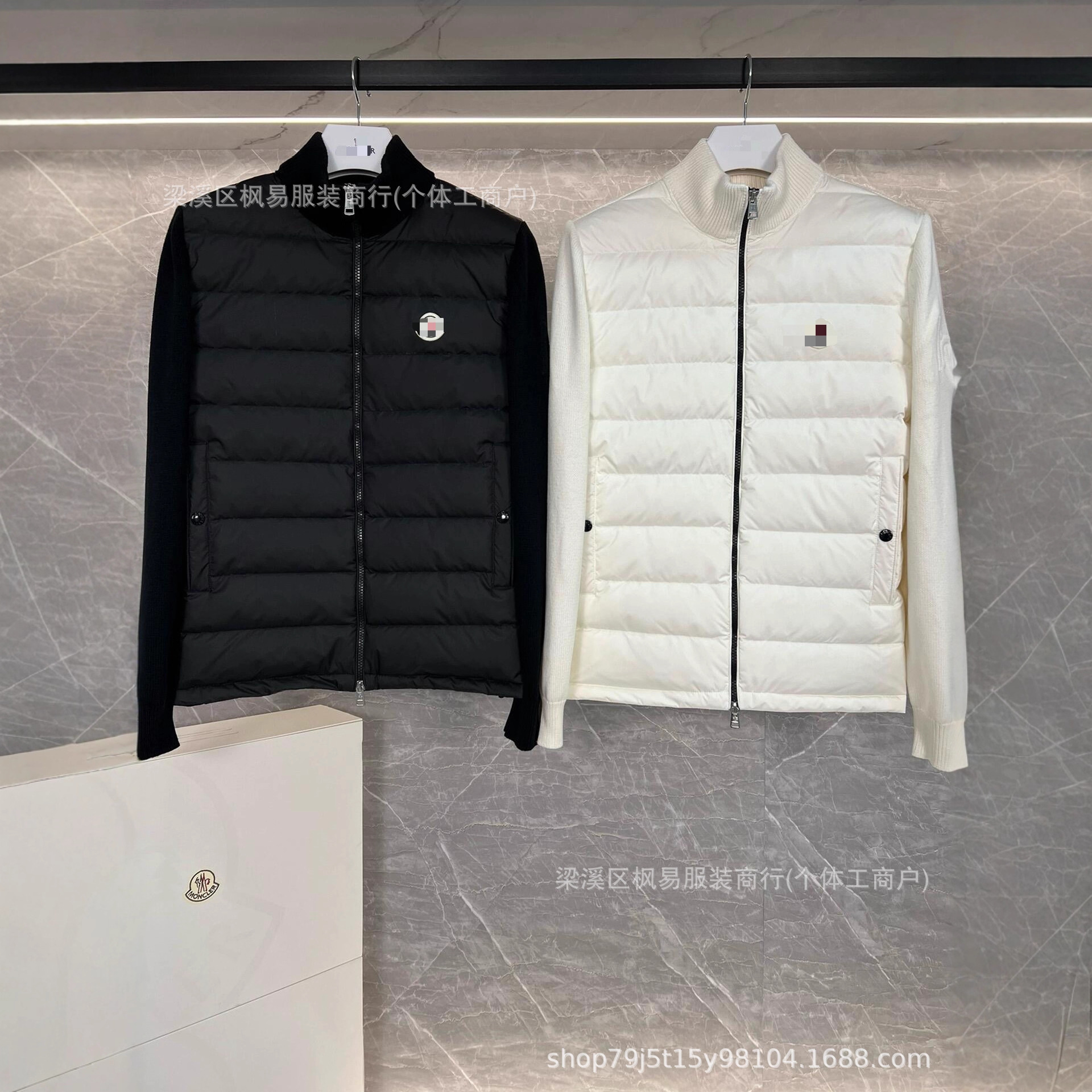 Cross-Border Mengjia New Model Small m Knitted Patchwork Lightweight down Jacket Men's Duck down Coat Winter Style Loose Fit